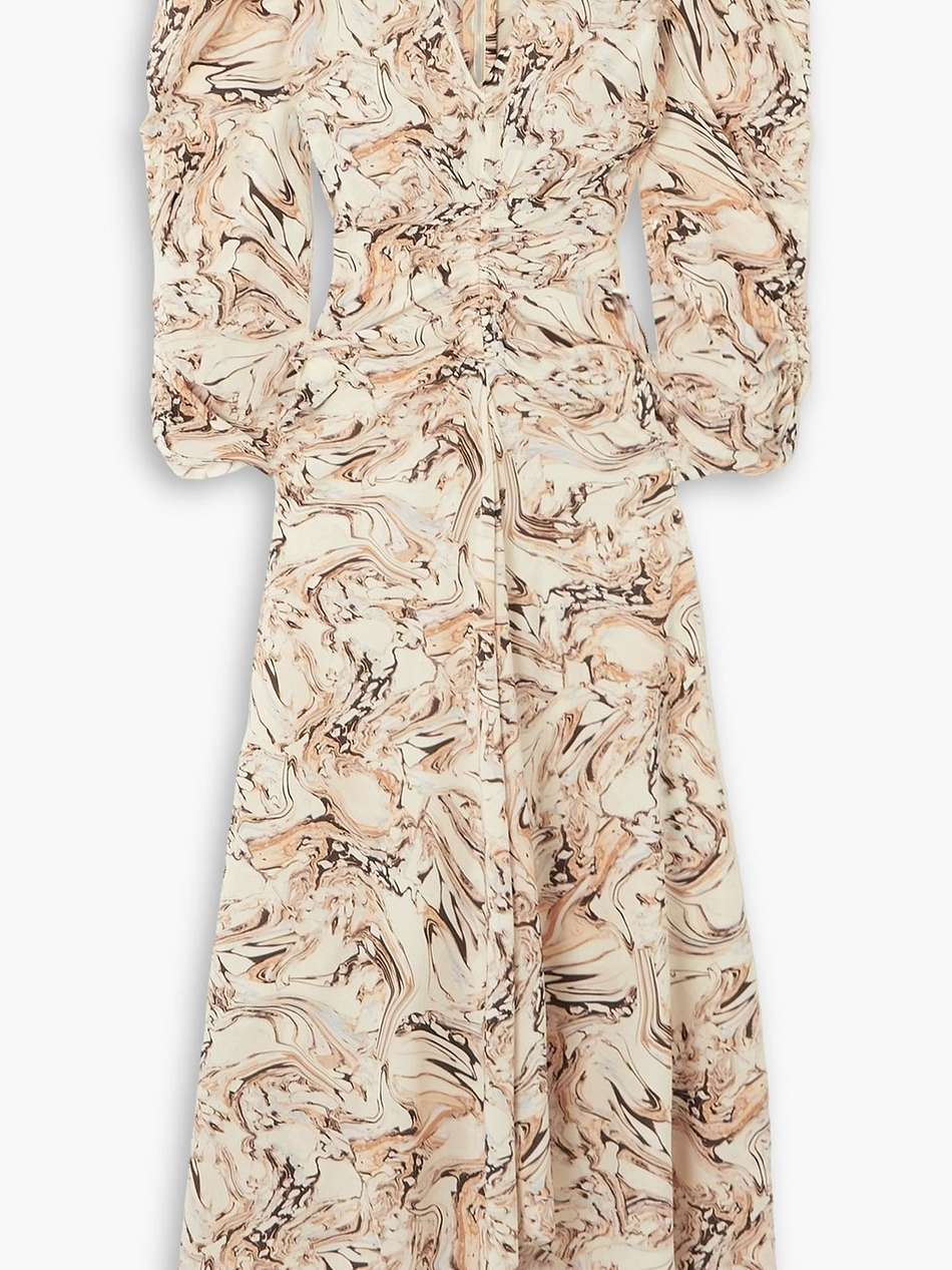 albini printed silk-crepe midi dress
