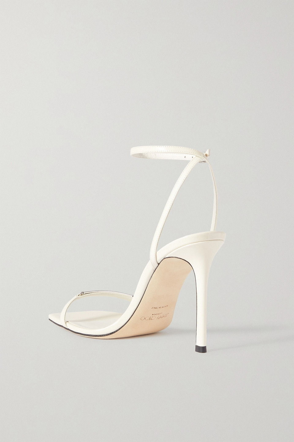 Jimmy Choo Jaxon 95 Patent-leather Sandals In Off-white