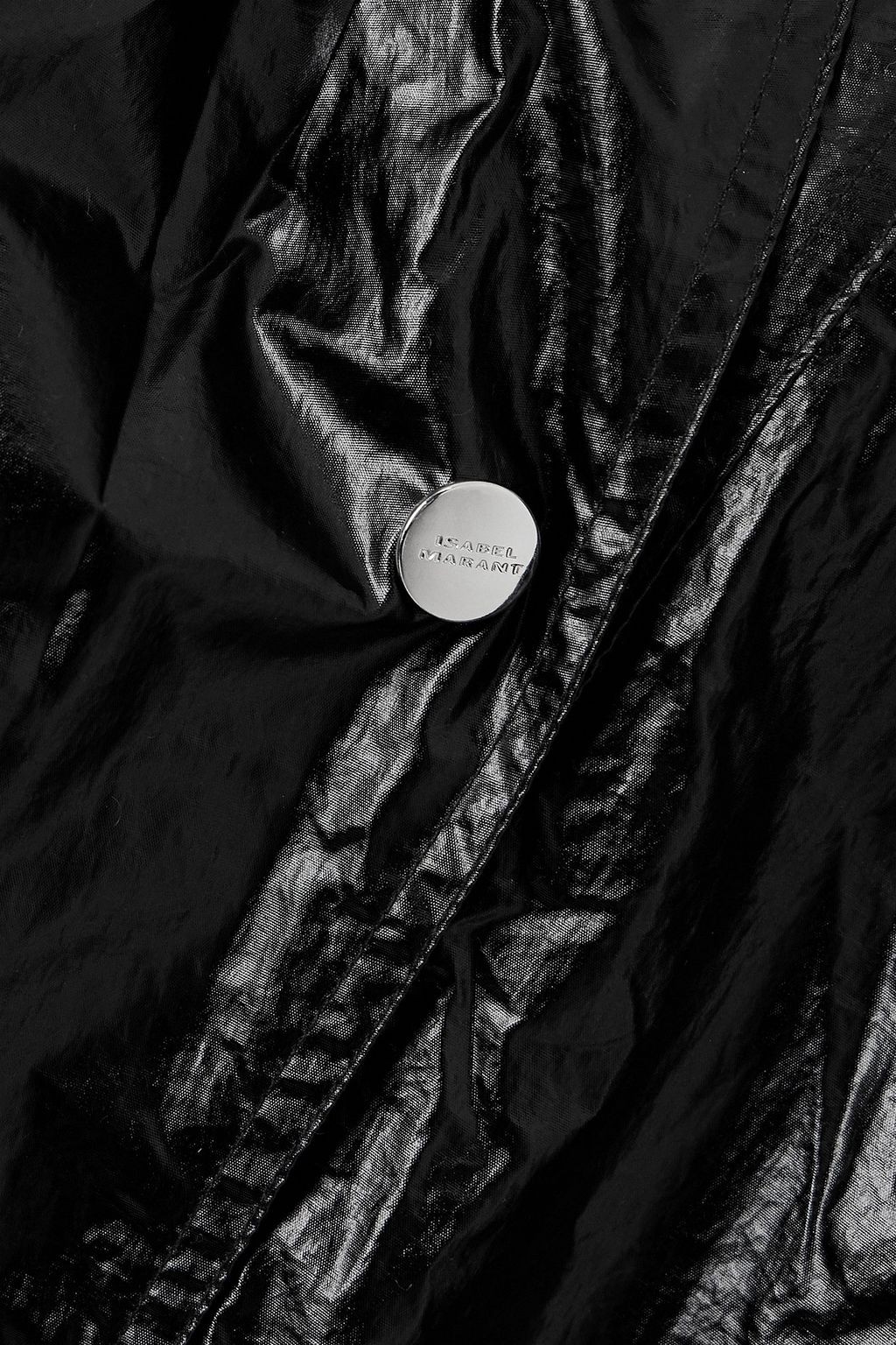 ISABEL MARANT Devina oversized crinkled-glossed shell coat