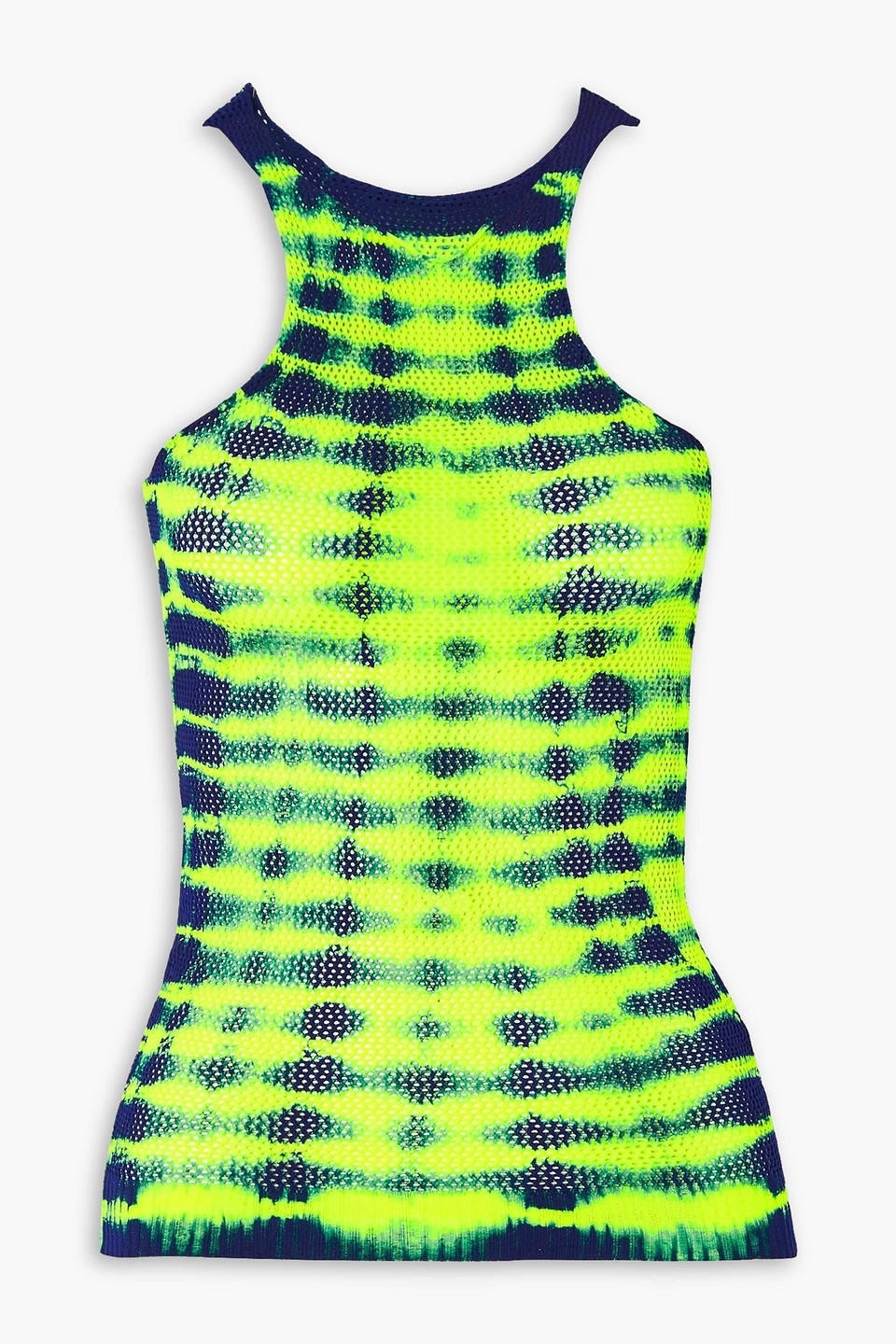 Agr Tie-dyed Open-knit Tank In Bright Yellow