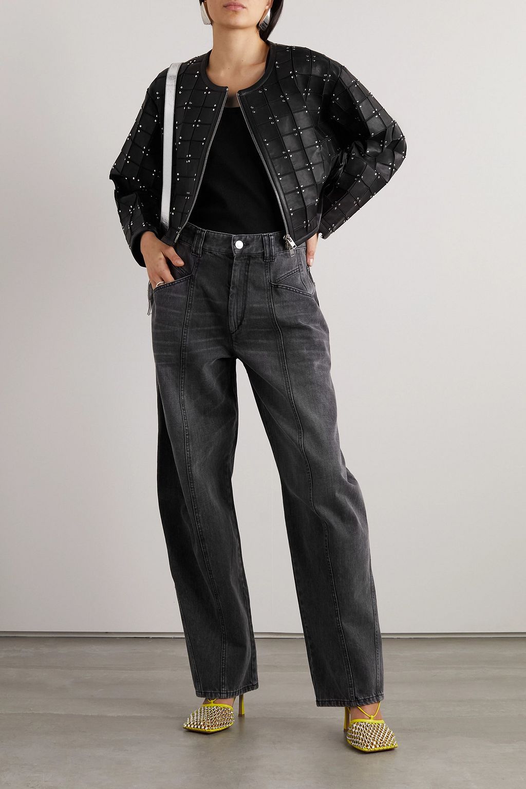 ISABEL MARANT Rosana cropped studded leather jacket