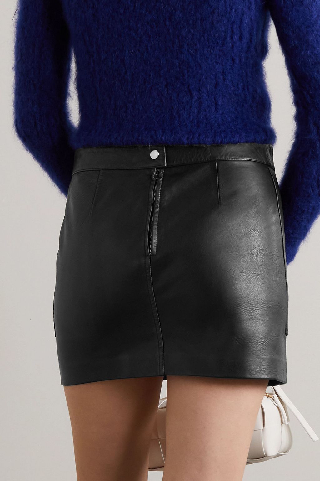 ISABEL MARANT 아지재 패널 크링클 가죽 미니 스커트