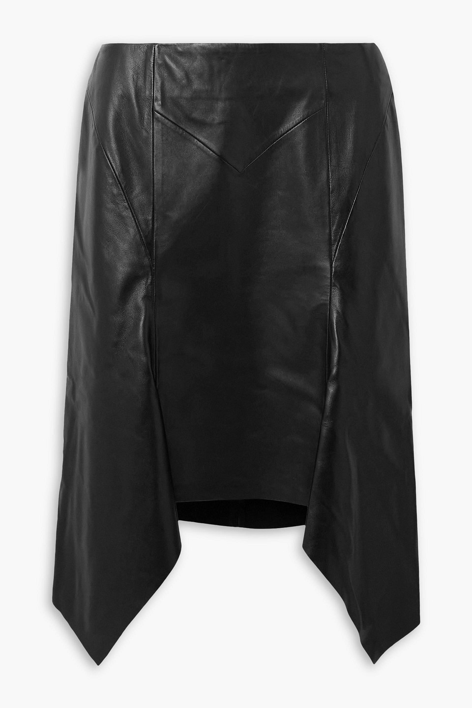 Isabel Marant Jill Asymmetric Paneled Leather Midi Skirt In Schwarz