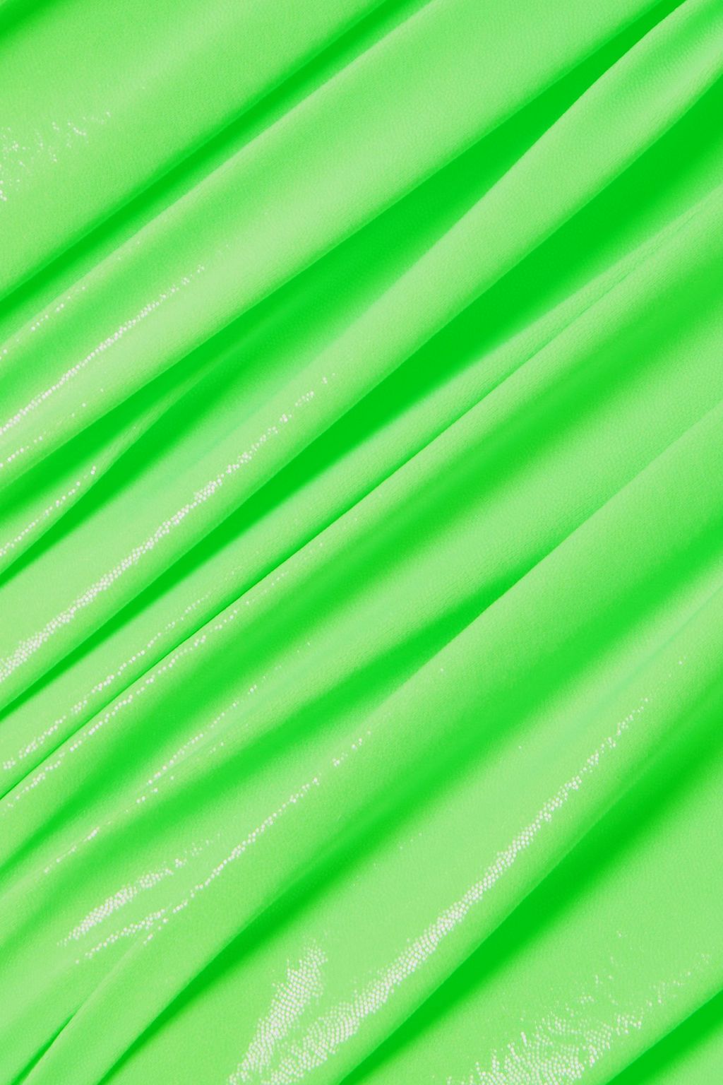 SERGIO HUDSON Strapless ruched neon coated stretch-jersey midi dress