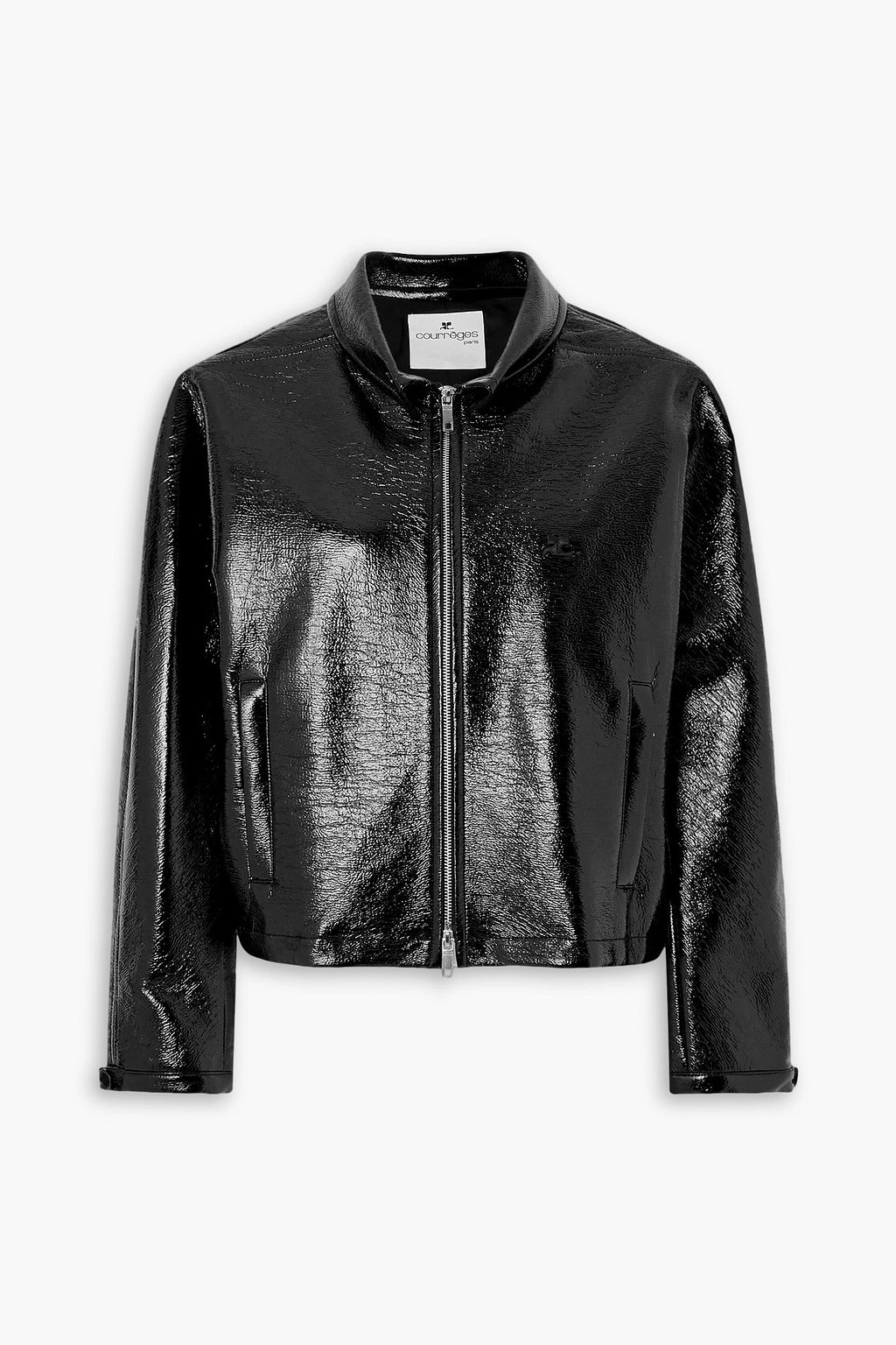 Black vinyl bomber jacket outlet