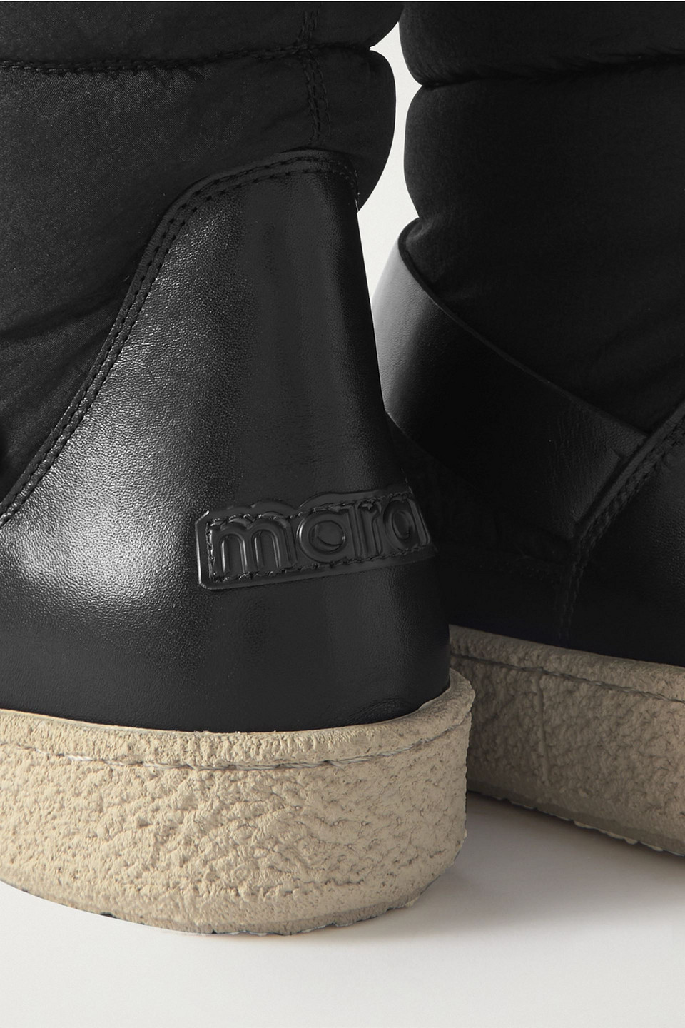 ISABEL MARANT ZENORA LOGO-APPLIQUÉD LEATHER AND PADDED SHELL SNOW BOOTS