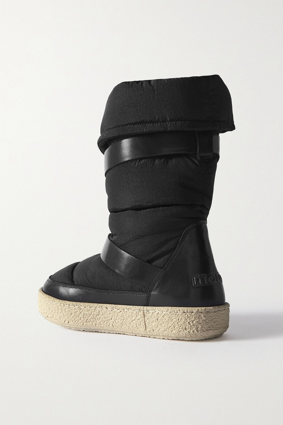 ISABEL MARANT ZENORA LOGO-APPLIQUÉD LEATHER AND PADDED SHELL SNOW BOOTS