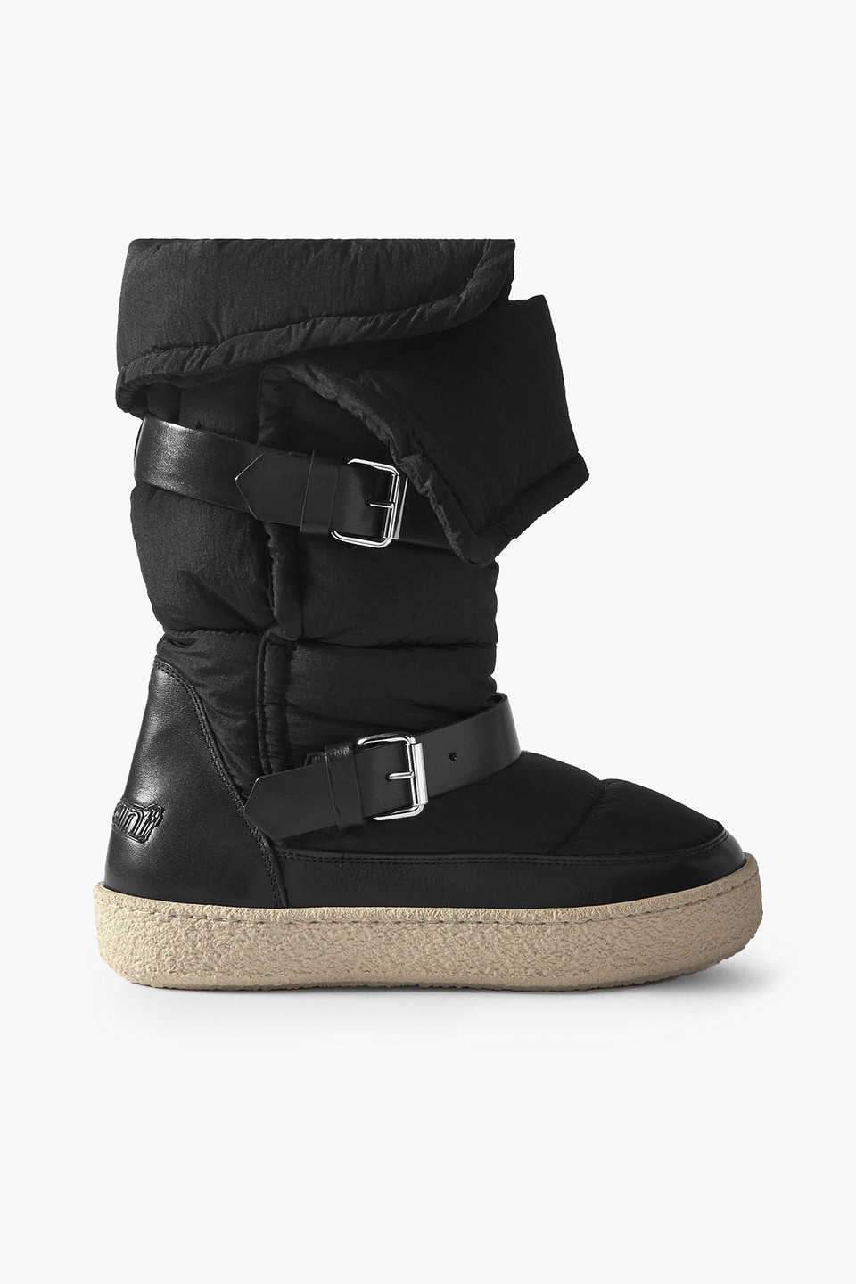 ISABEL MARANT ZENORA LOGO-APPLIQUÉD LEATHER AND PADDED SHELL SNOW BOOTS