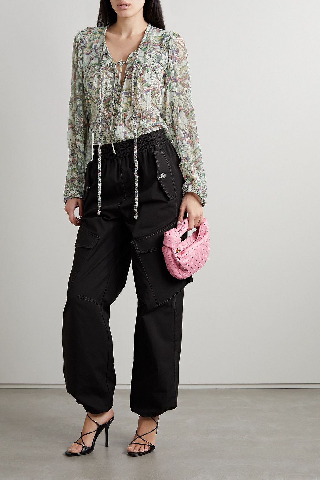 ISABEL MARANT Ametissa printed textured-silk blouse