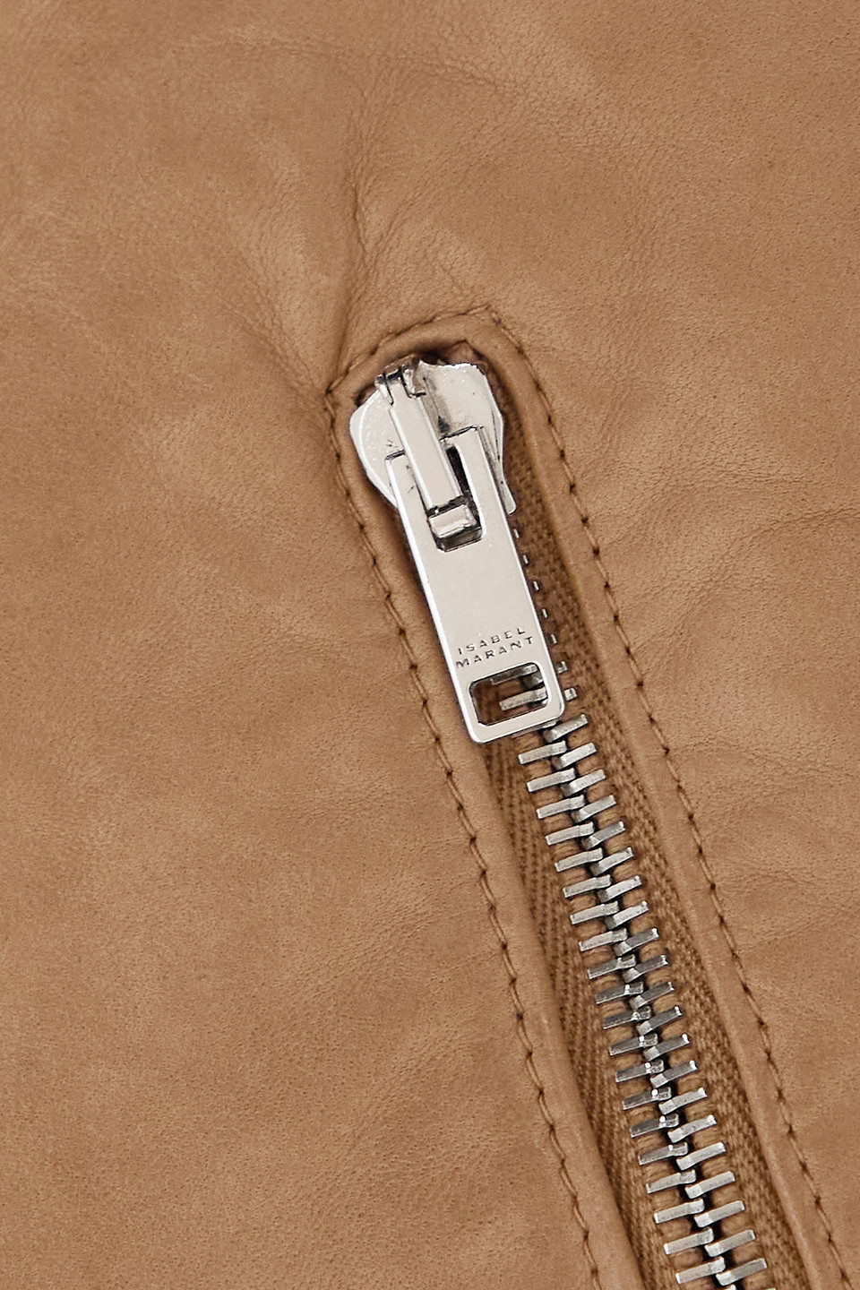 ISABEL MARANT ANAZIA PANELED LEATHER SLIM-LEG PANTS 
