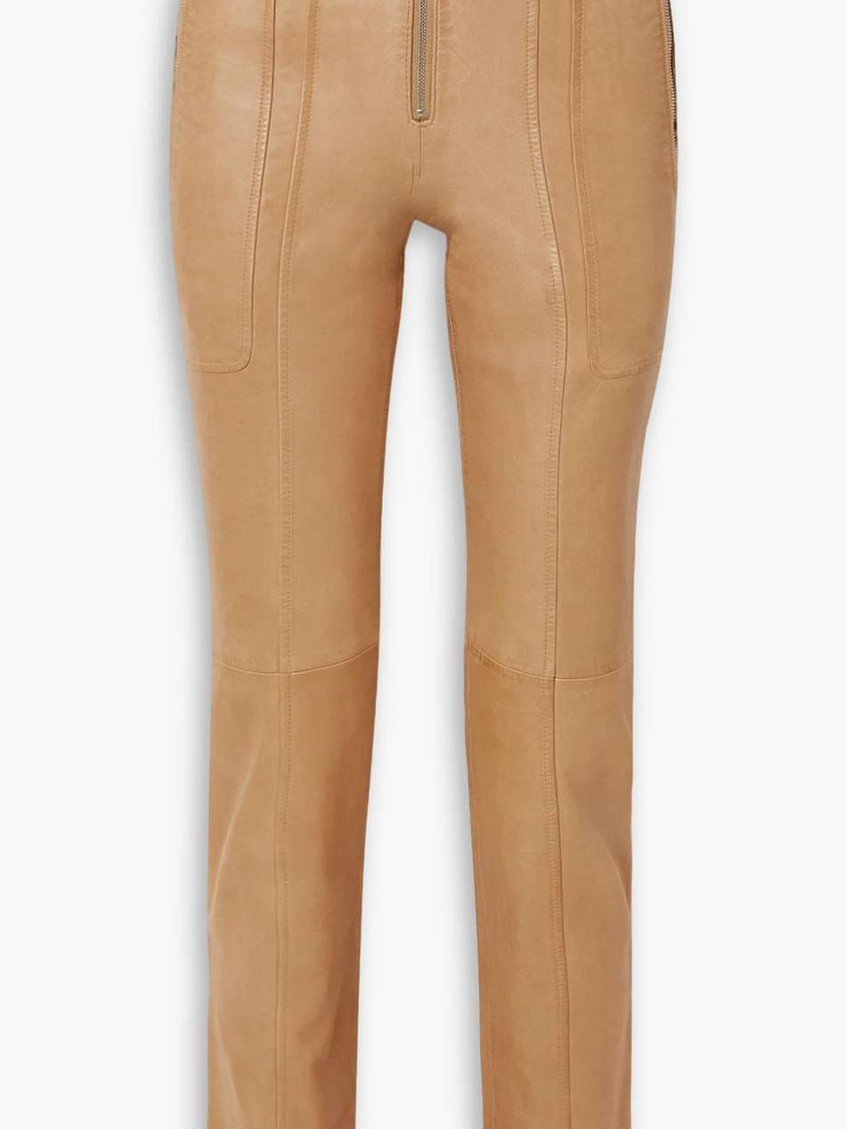 anazia paneled leather slim-leg pants