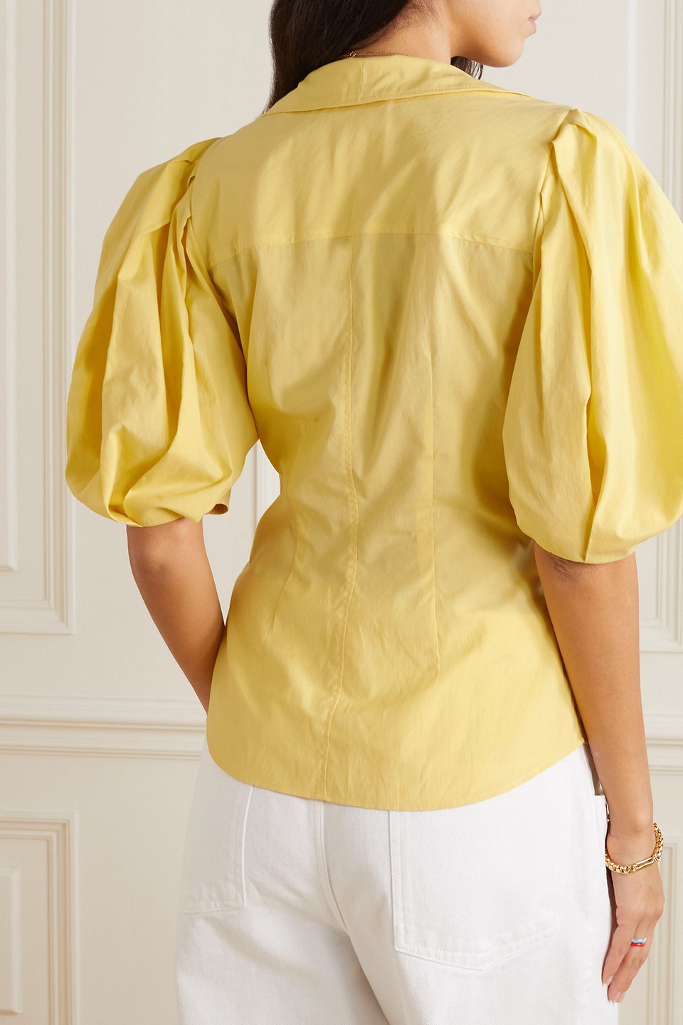 Isabel Marant Catalia Cotton Silk Blouse In Pastellgelb