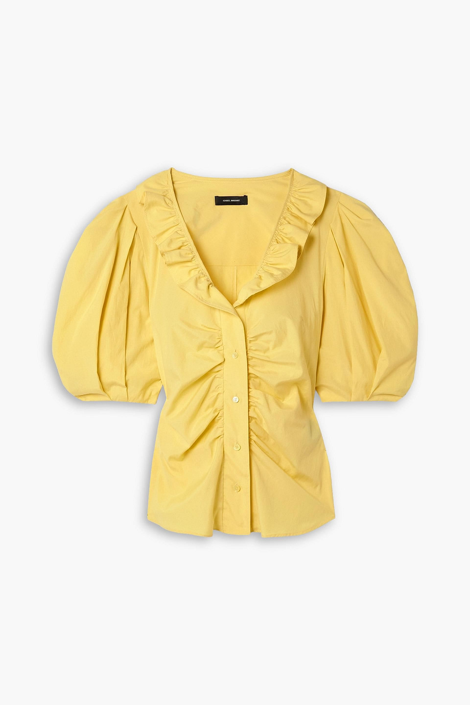 Isabel Marant Catalia Cotton Silk Blouse In Yellow