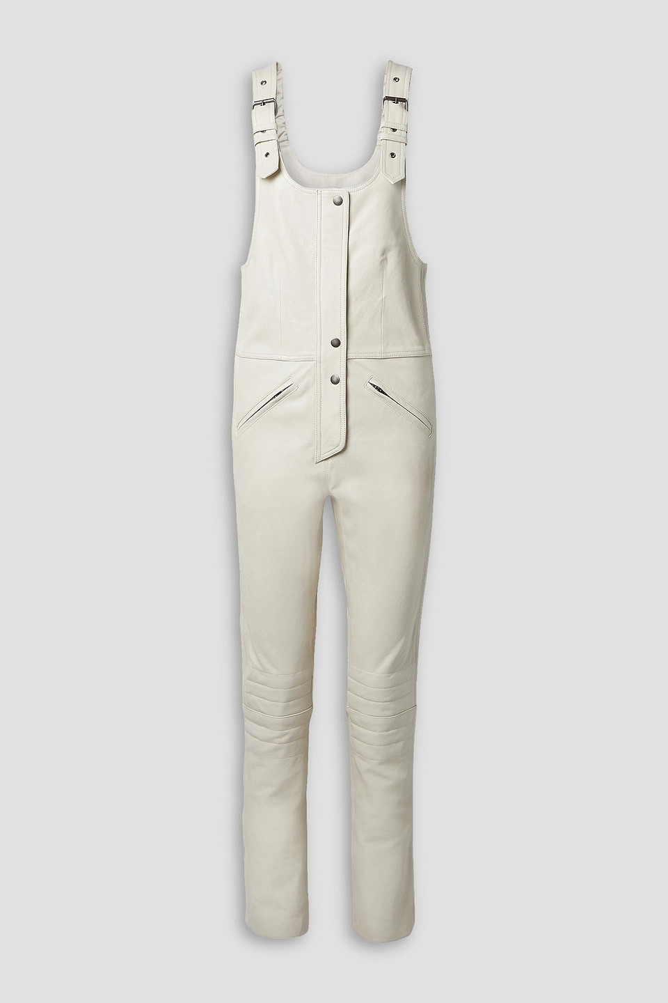 Isabel Marant Apolina Leather Jumpsuit In Off-white