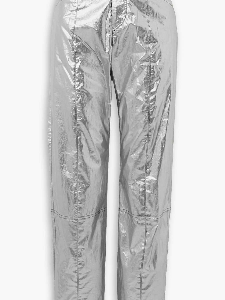 anea paneled metallic coated cotton-blend pants