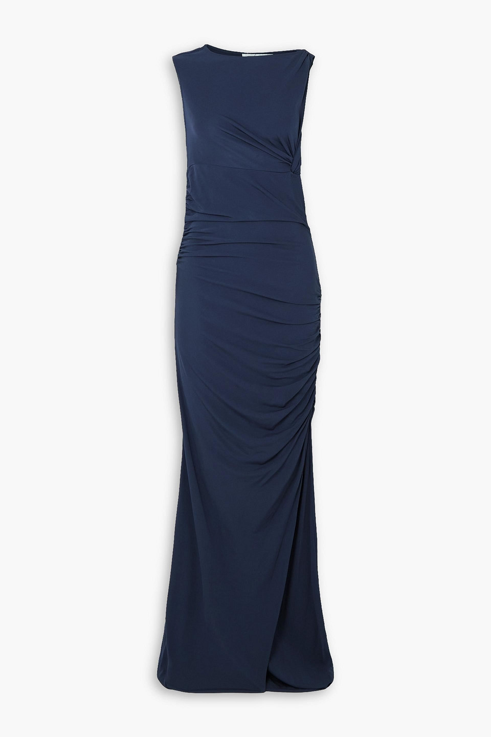 Christopher Esber Gesine Gathered Stretch-tulle Maxi Dress In Cobalt Blue
