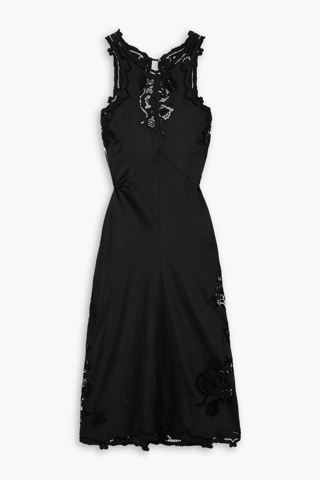 ISABEL MARANT Jadel open back lace trimmed stretch silk satin midi dress THE OUTNET