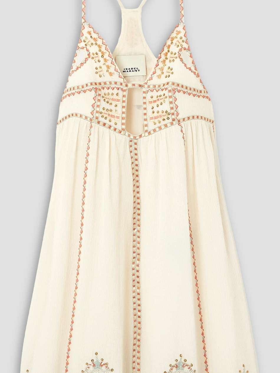 bretty cutout embroidered cotton-blend mini dress