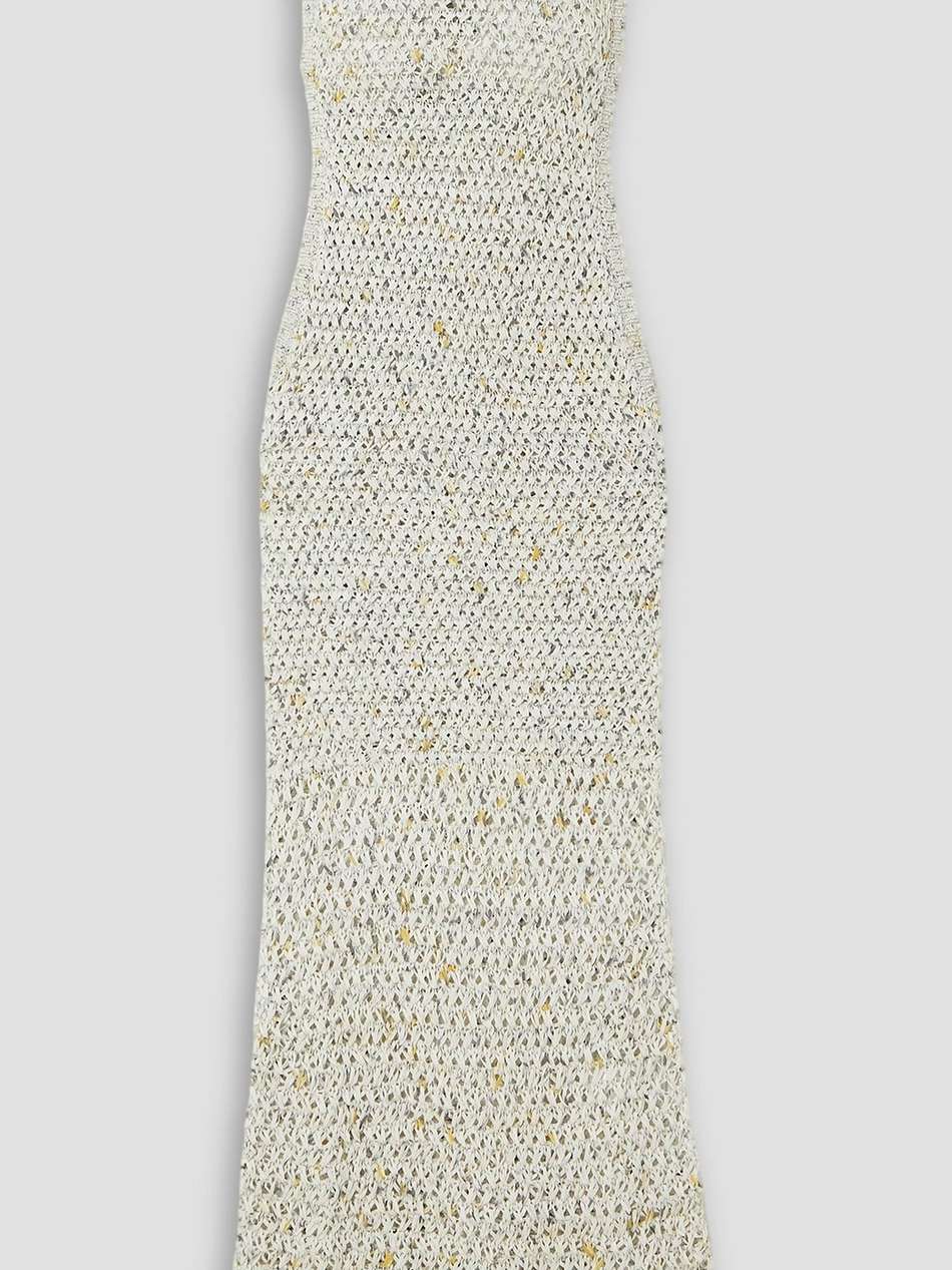 crochet-knit cotton-blend midi dress