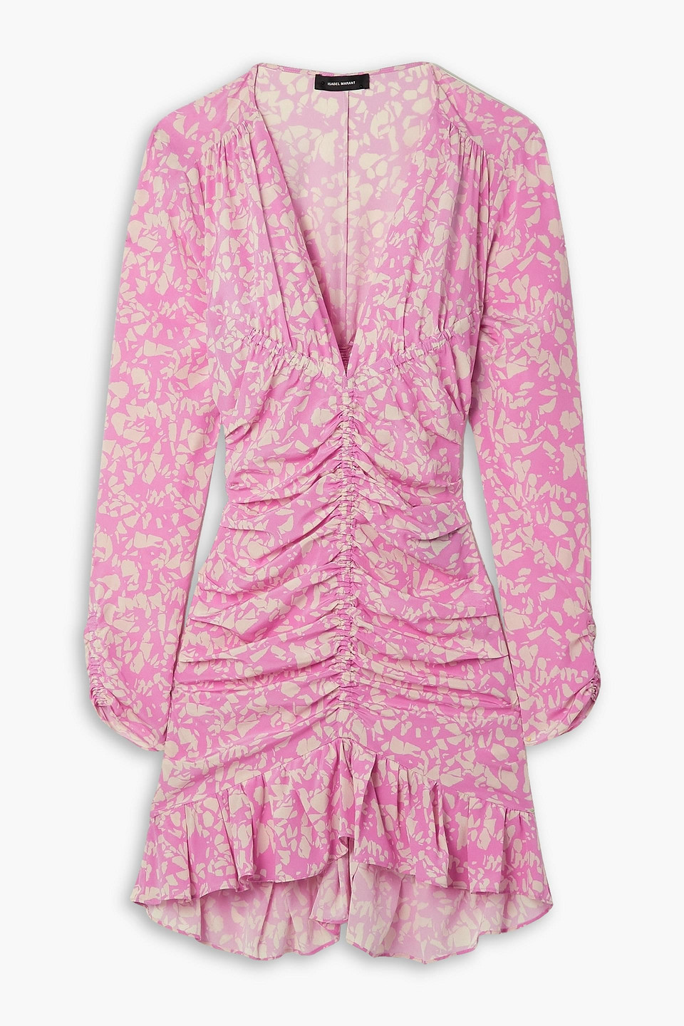 Isabel Marant Lara V-neck Floral Mini Dress In Pink