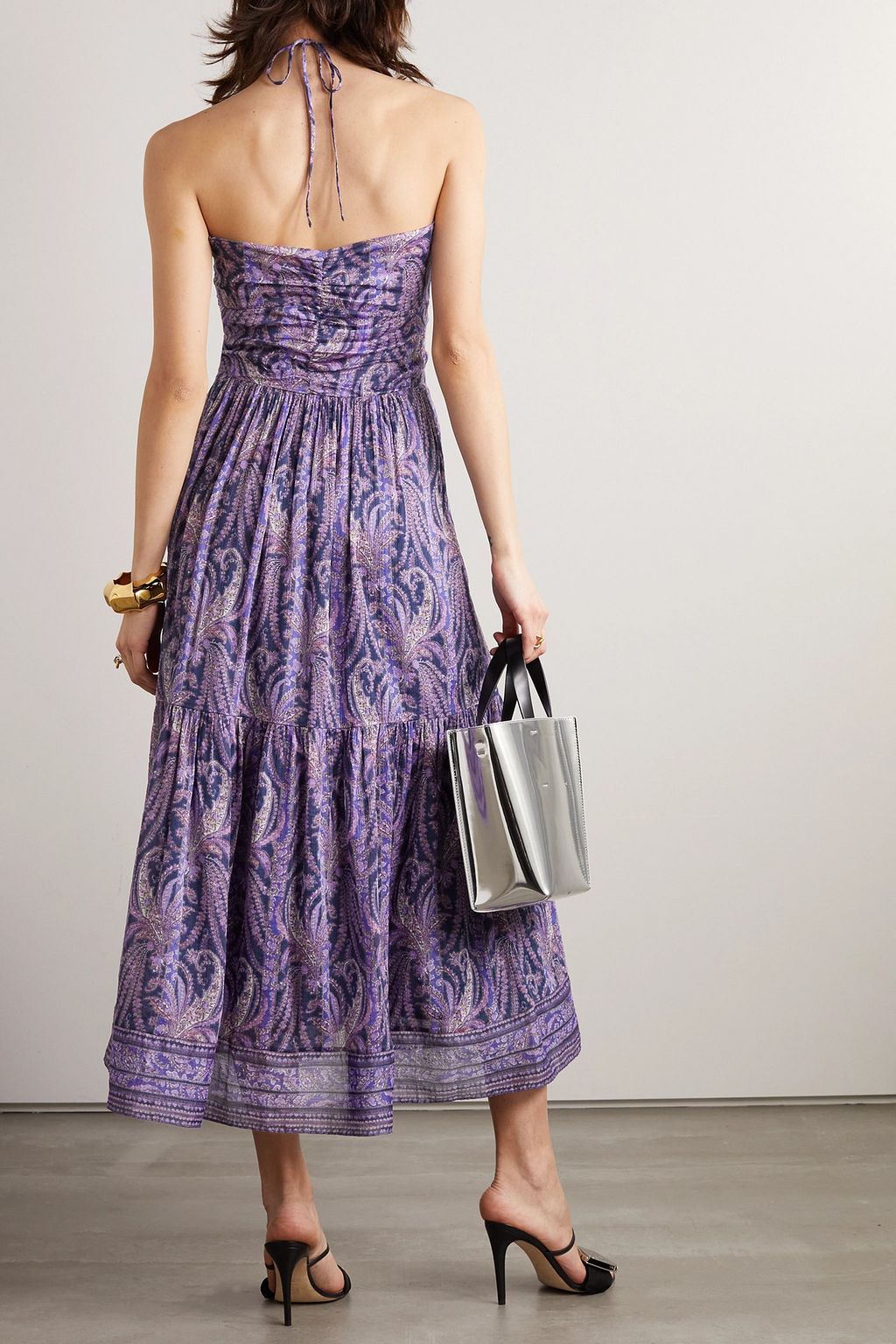 ISABEL MARANT Birona cutout paisley-print cotton and silk-blend halterneck midi dress