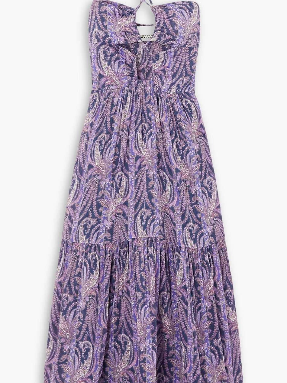 birona cutout paisley-print cotton and silk-blend halterneck midi dress