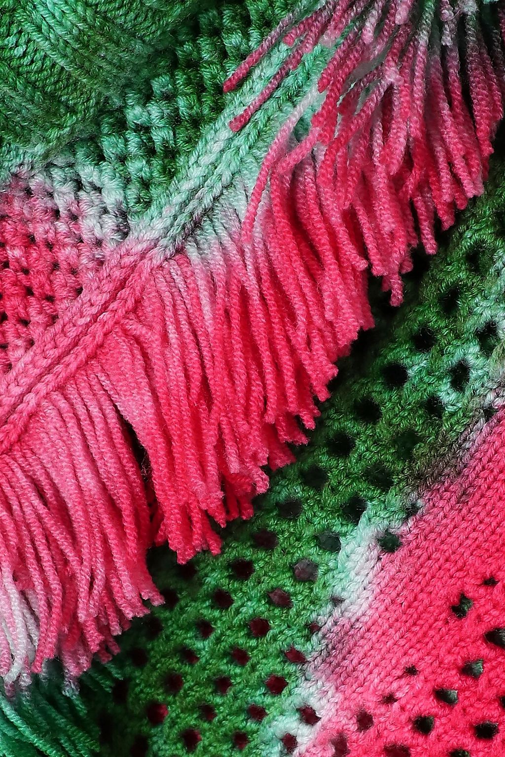 ALANUI California Dreamin fringed tie-dyed open-knit wool cardigan