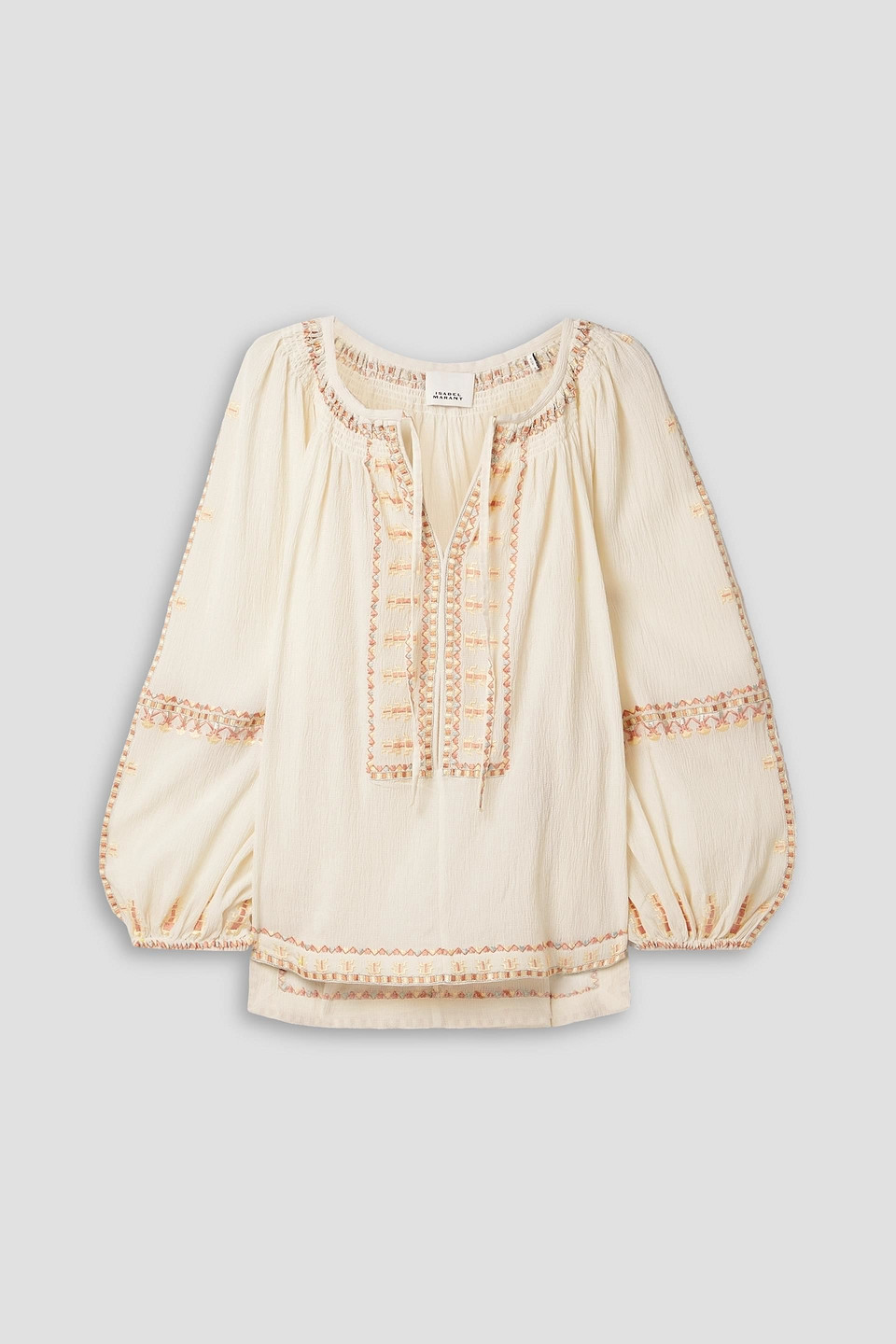 Isabel Marant Sequin-embellished Embroidered Blouse In Beige