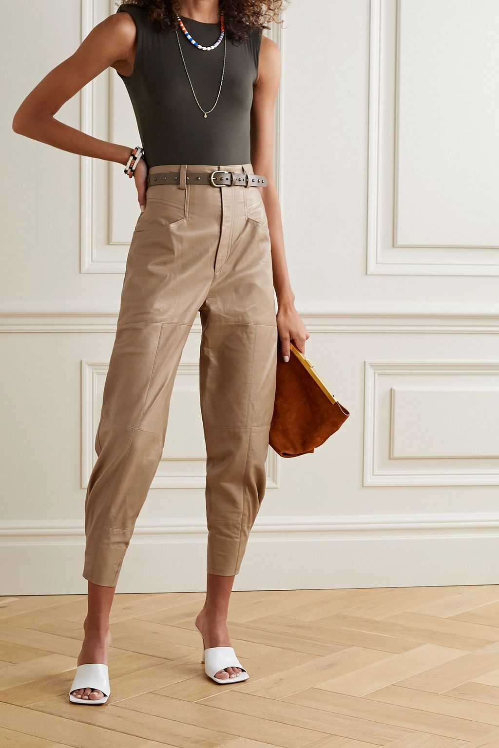 ISABEL MARANT Xiamao leather tapered pants
