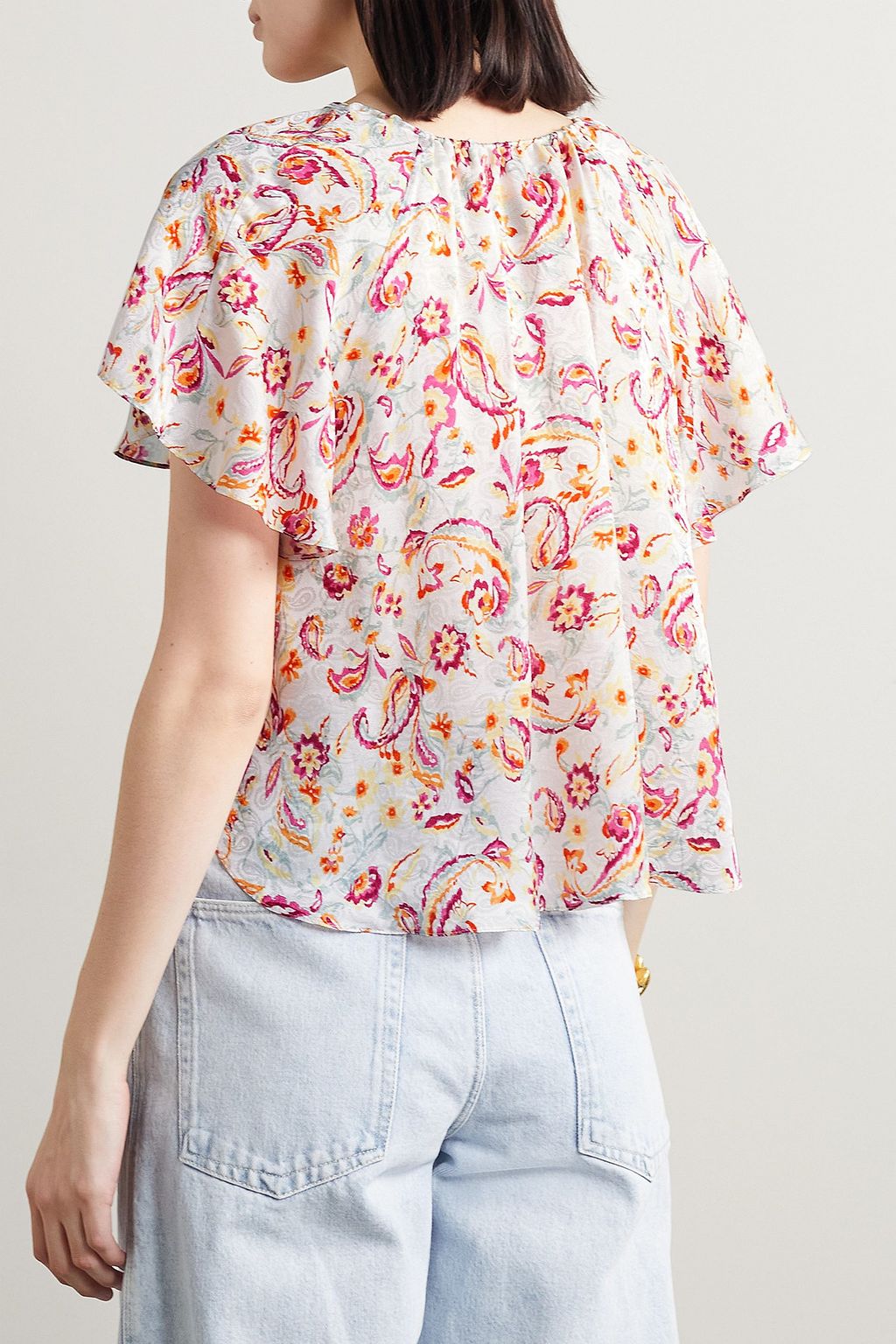 ISABEL MARANT Penelope printed satin-jacquard top