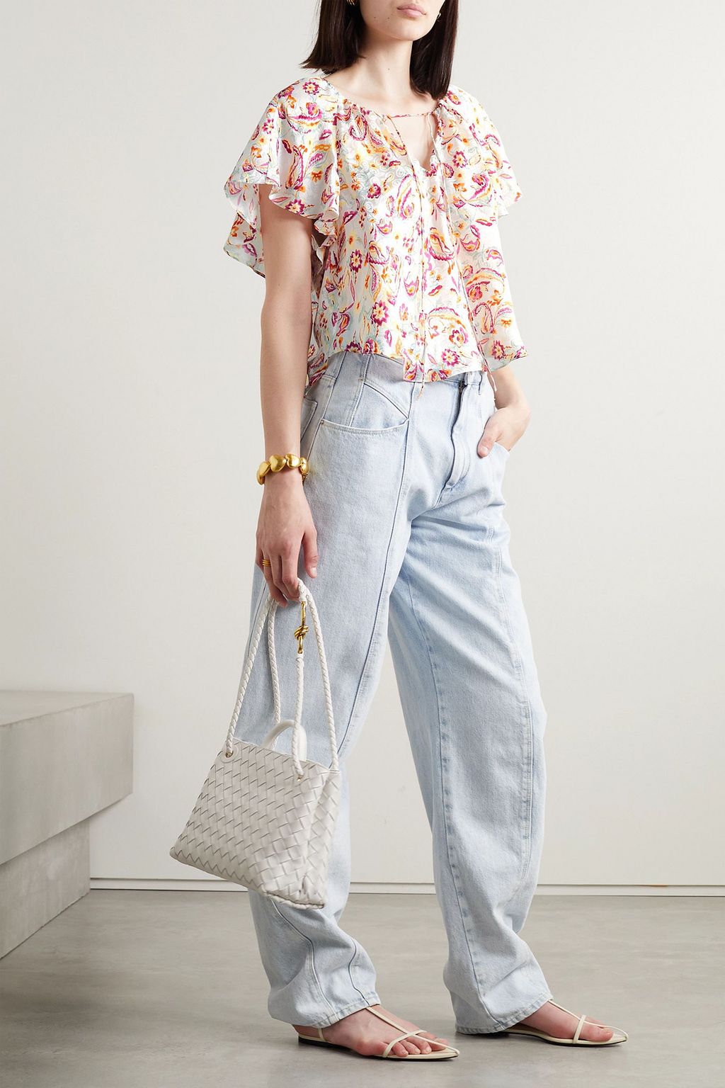 ISABEL MARANT Penelope printed satin-jacquard top