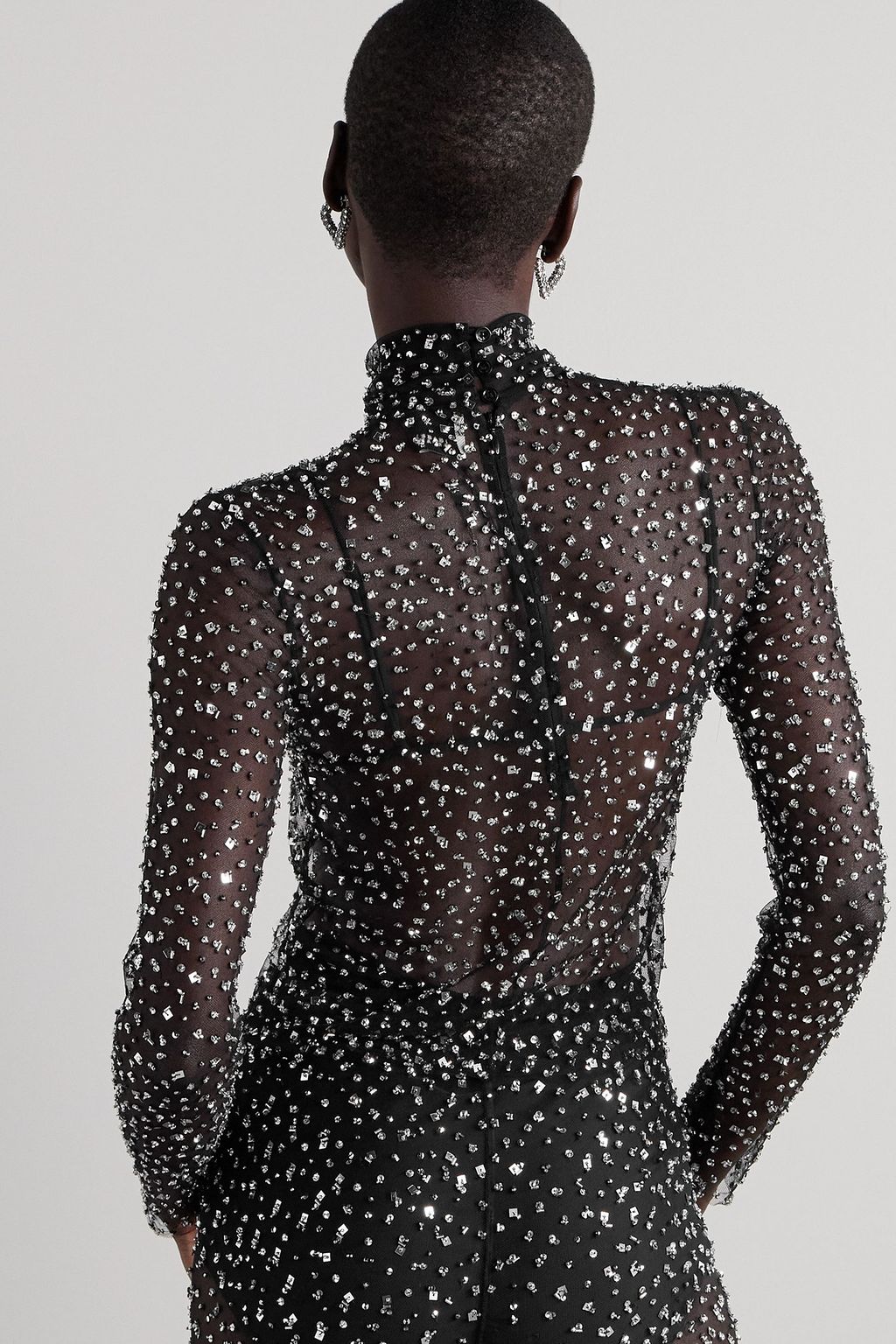 ISABEL MARANT Todiz crystal-embellished tulle top