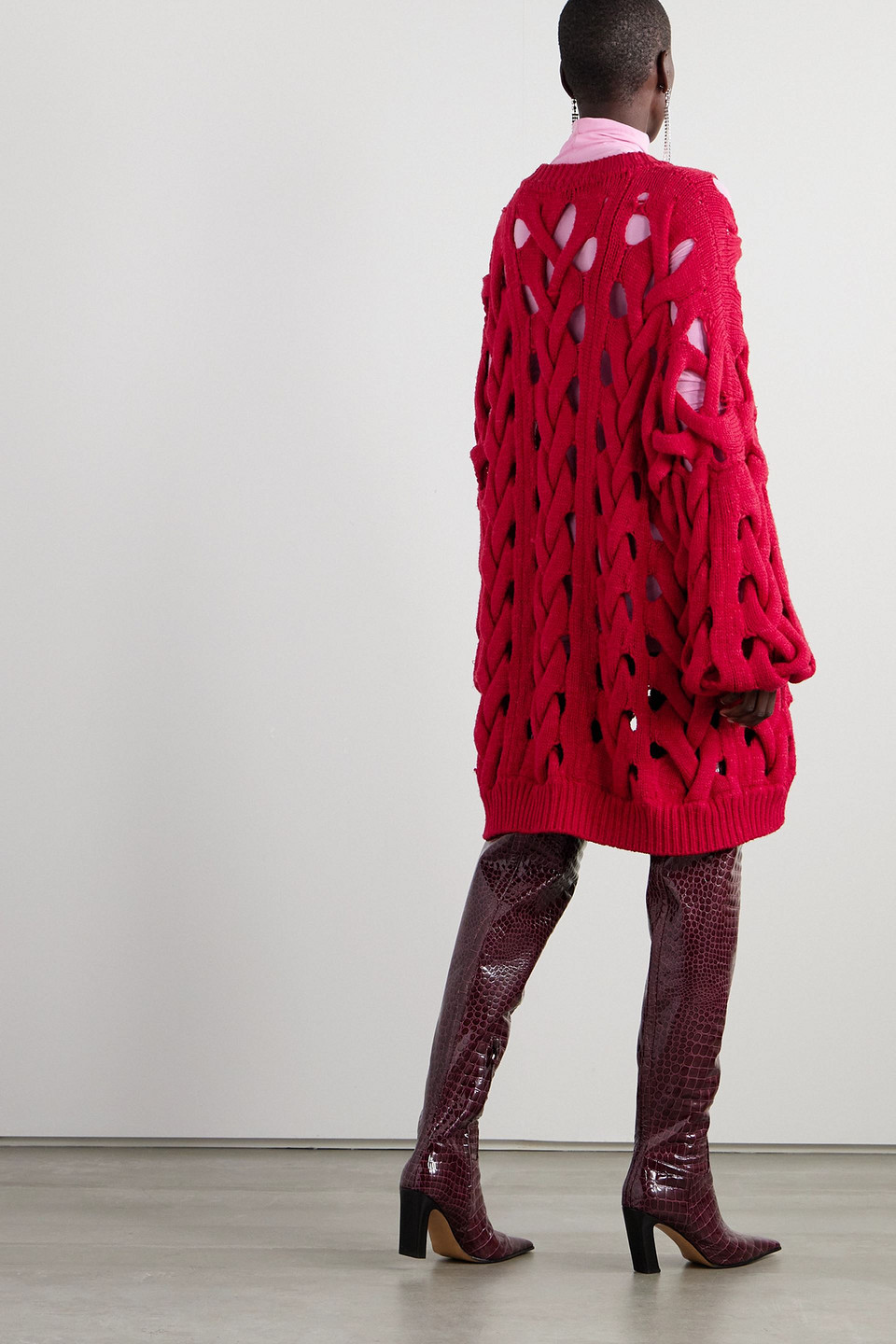 ISABEL MARANT ELLA OVERSIZED OPEN-KNIT MERINO WOOL-BLEND SWEATER