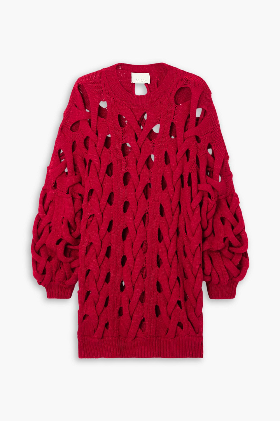 ISABEL MARANT ELLA OVERSIZED OPEN-KNIT MERINO WOOL-BLEND SWEATER