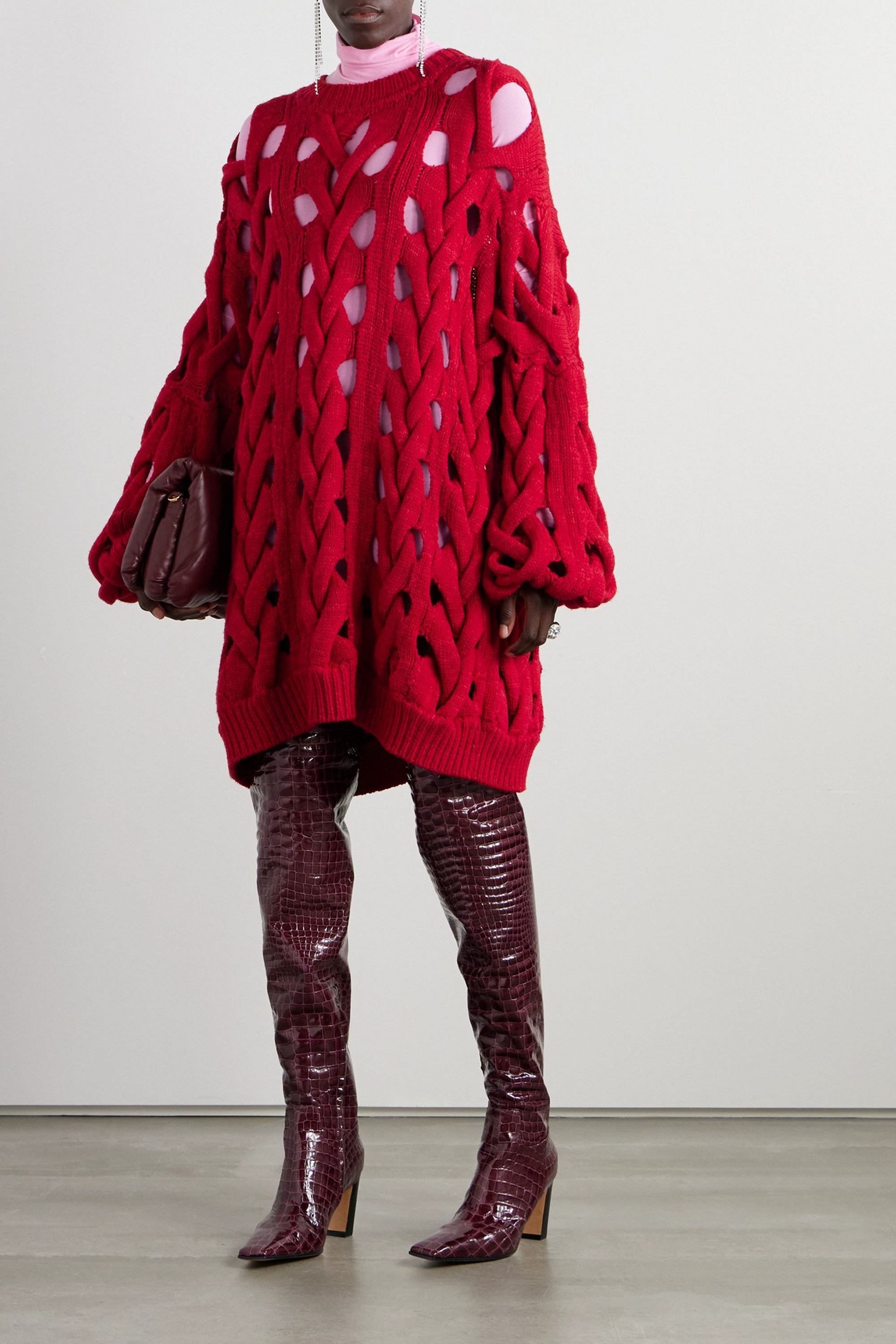 Isabel Marant Ella oversized open-knit merino wool-blend sweater