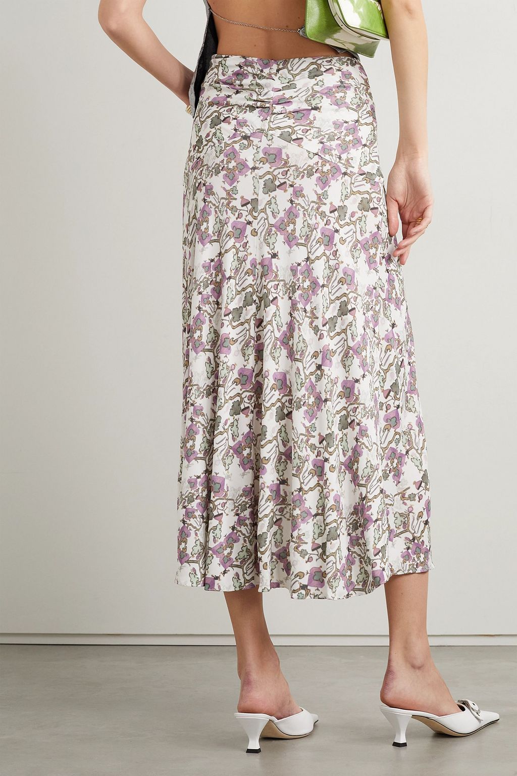 ISABEL MARANT Juneo twist-front floral-print stretch-jersey midi skirt