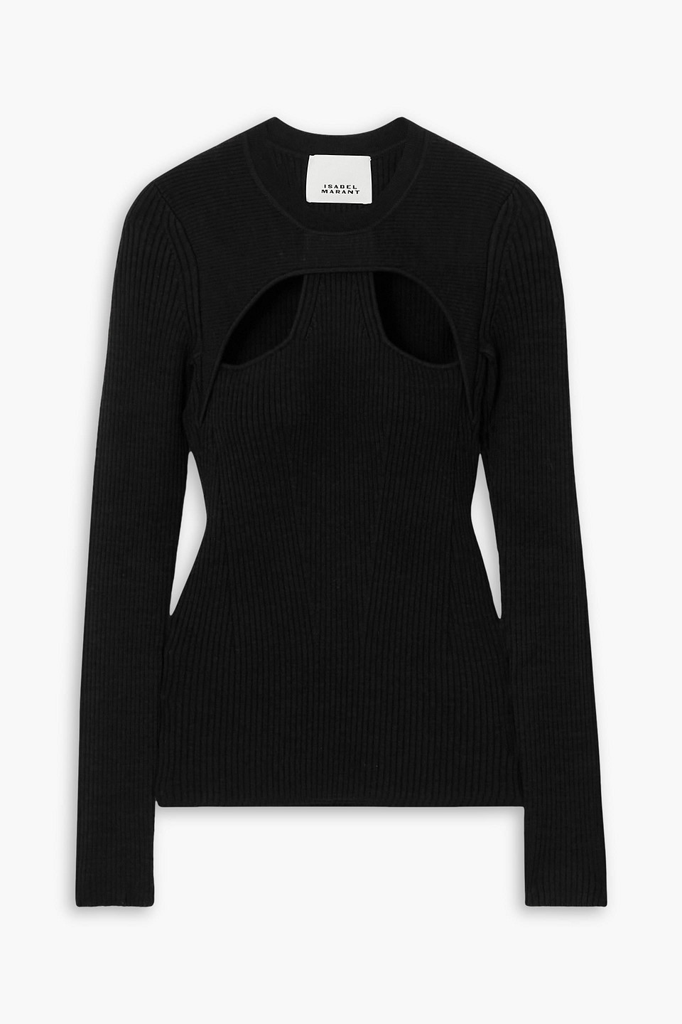 Isabel Marant Cut-out Ribbed Top In Schwarz