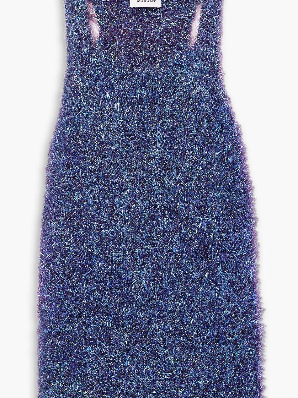 windy metallic knitted mini dress