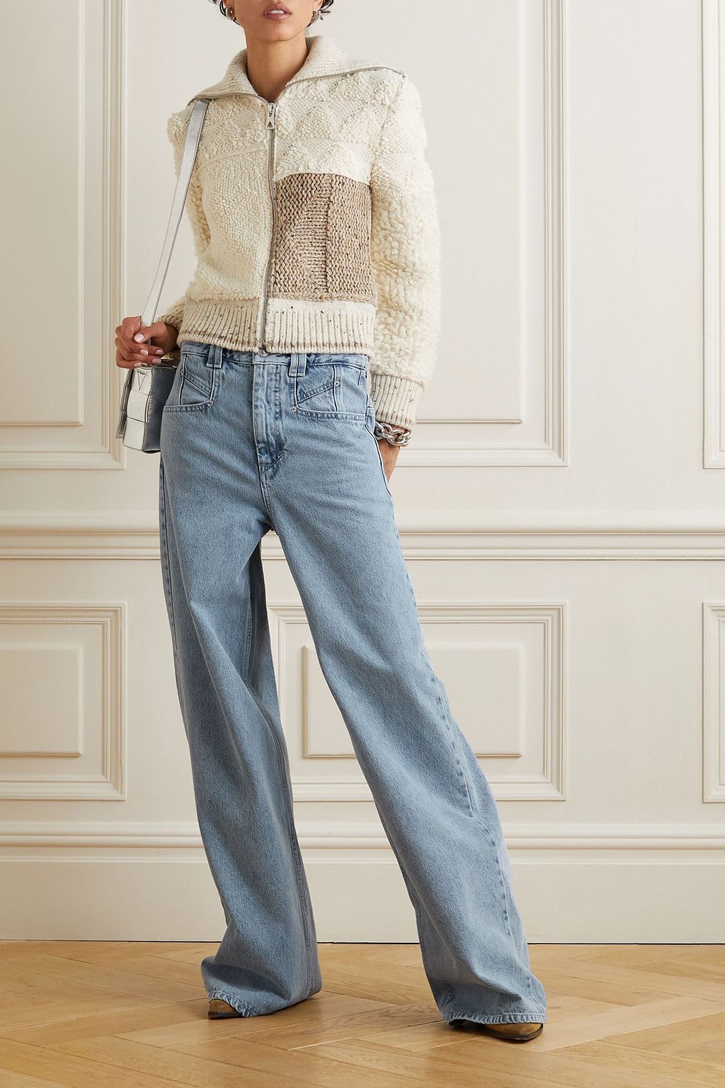 ISABEL MARANT بنطال جينز Lemony بحواف واسعة وخصر عالٍ