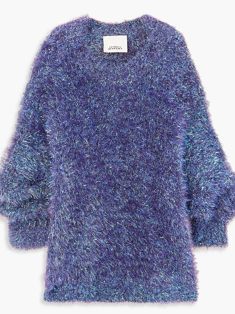 wayne oversized metallic knitted mini dress