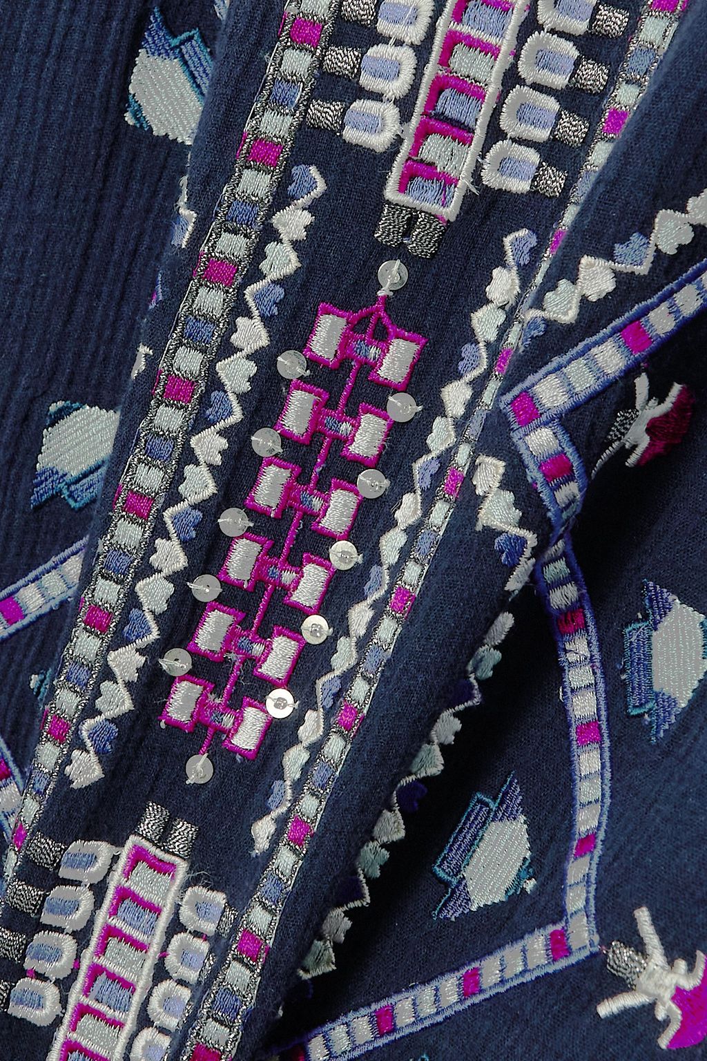 ISABEL MARANT فستان Chemsi قصير من القطن مطرّز ومزركش بأقراص برّاقة