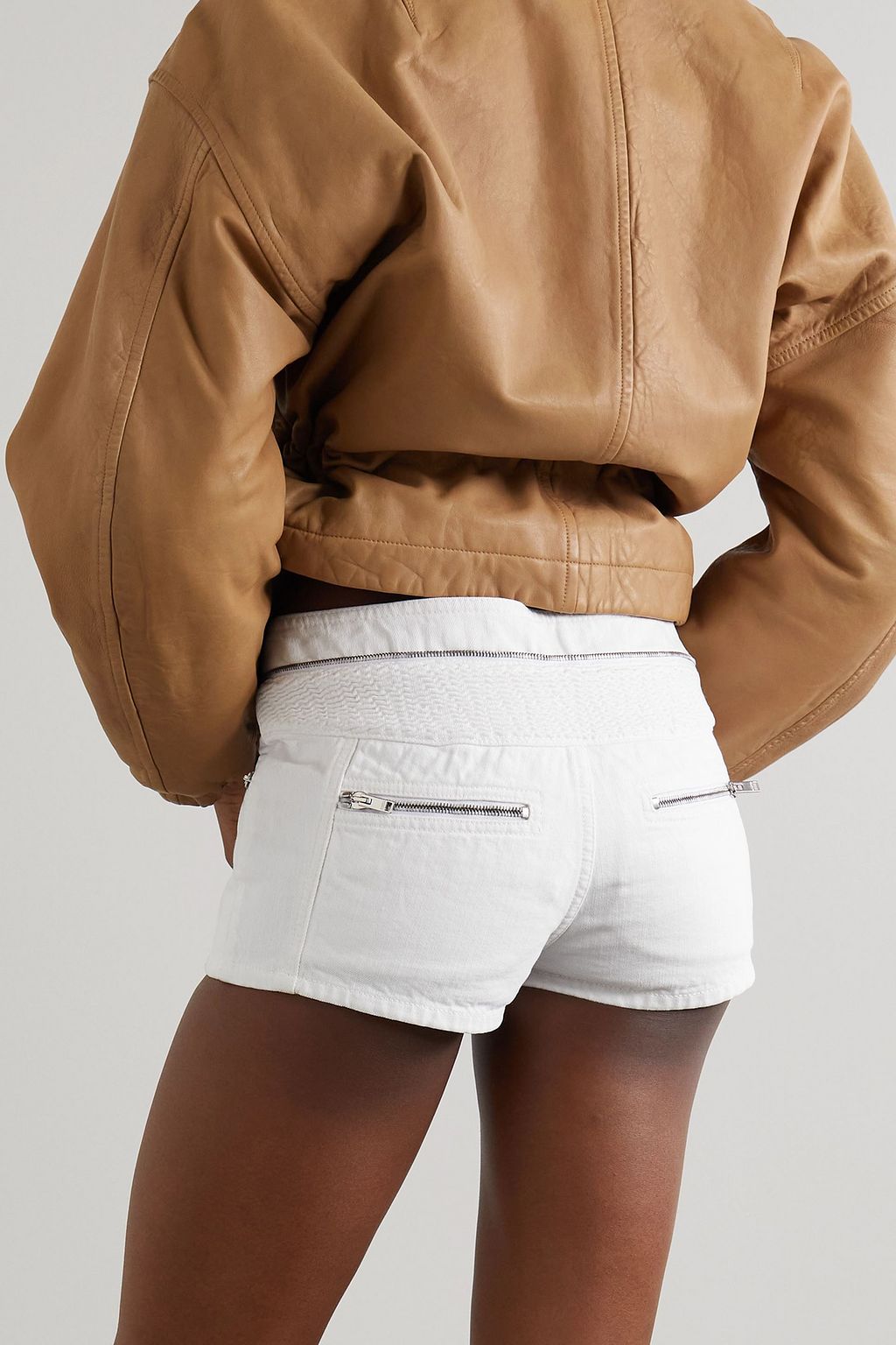 ISABEL MARANT Lary paneled cotton-gabardine shorts