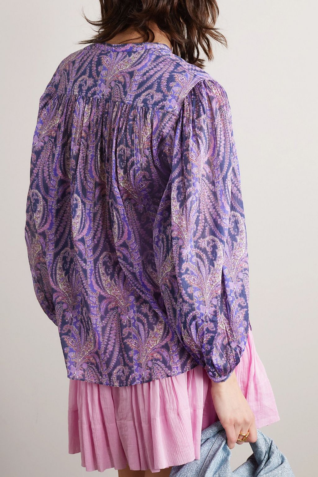 ISABEL MARANT Kiledia pleated paisley-print cotton and silk-blend blouse
