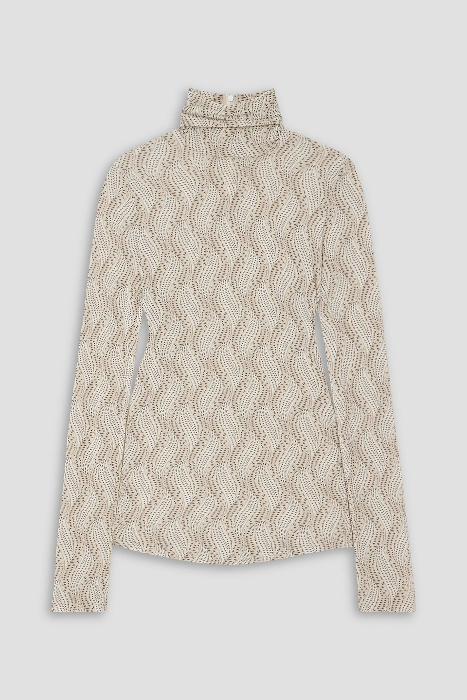 Isabel Marant Joyela Printed Jersey Turtleneck Top In Creme
