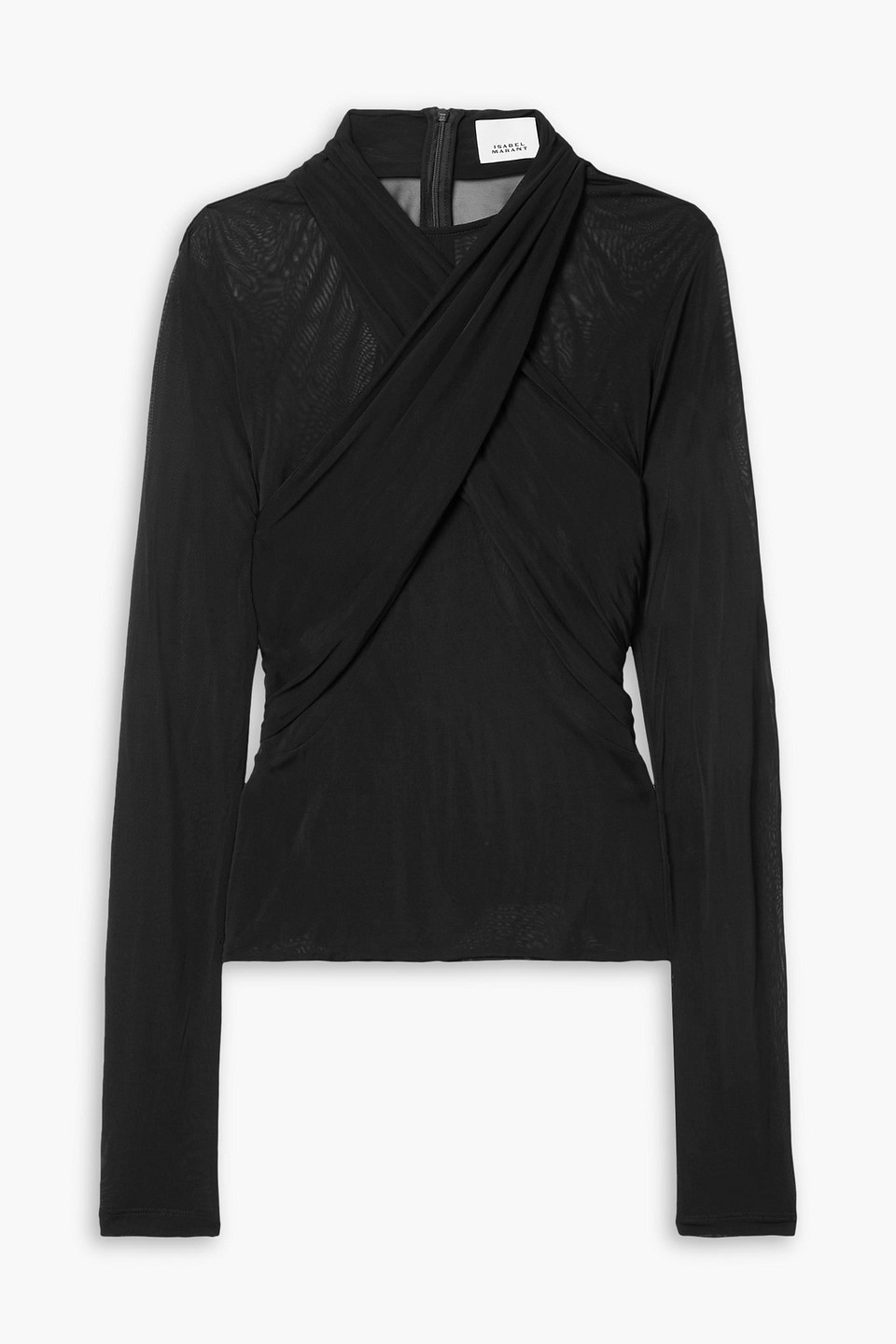 Isabel Marant Resly Draped Stretch-jersey Top In Schwarz