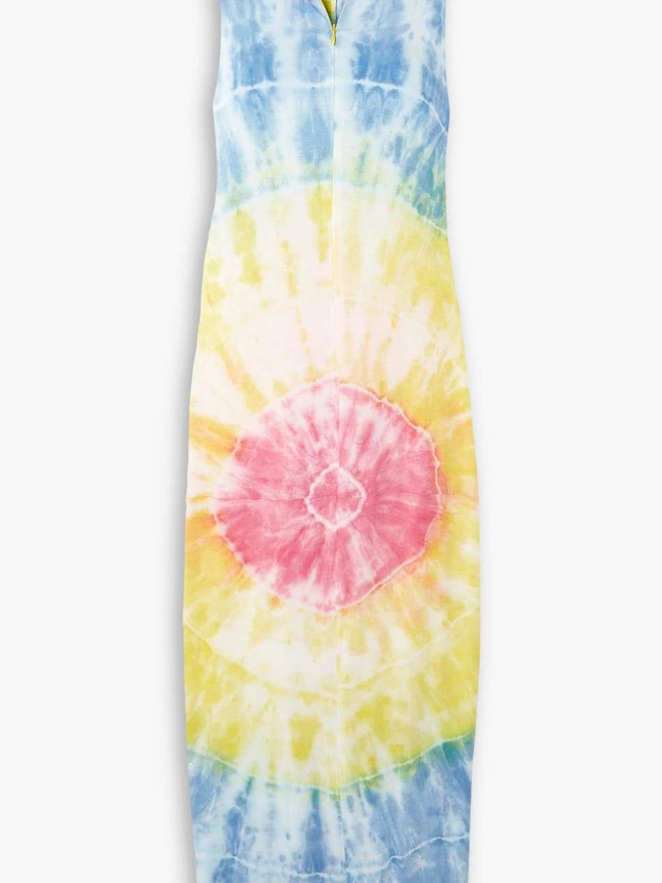 bike tie-dyed cotton-jersey midi dress