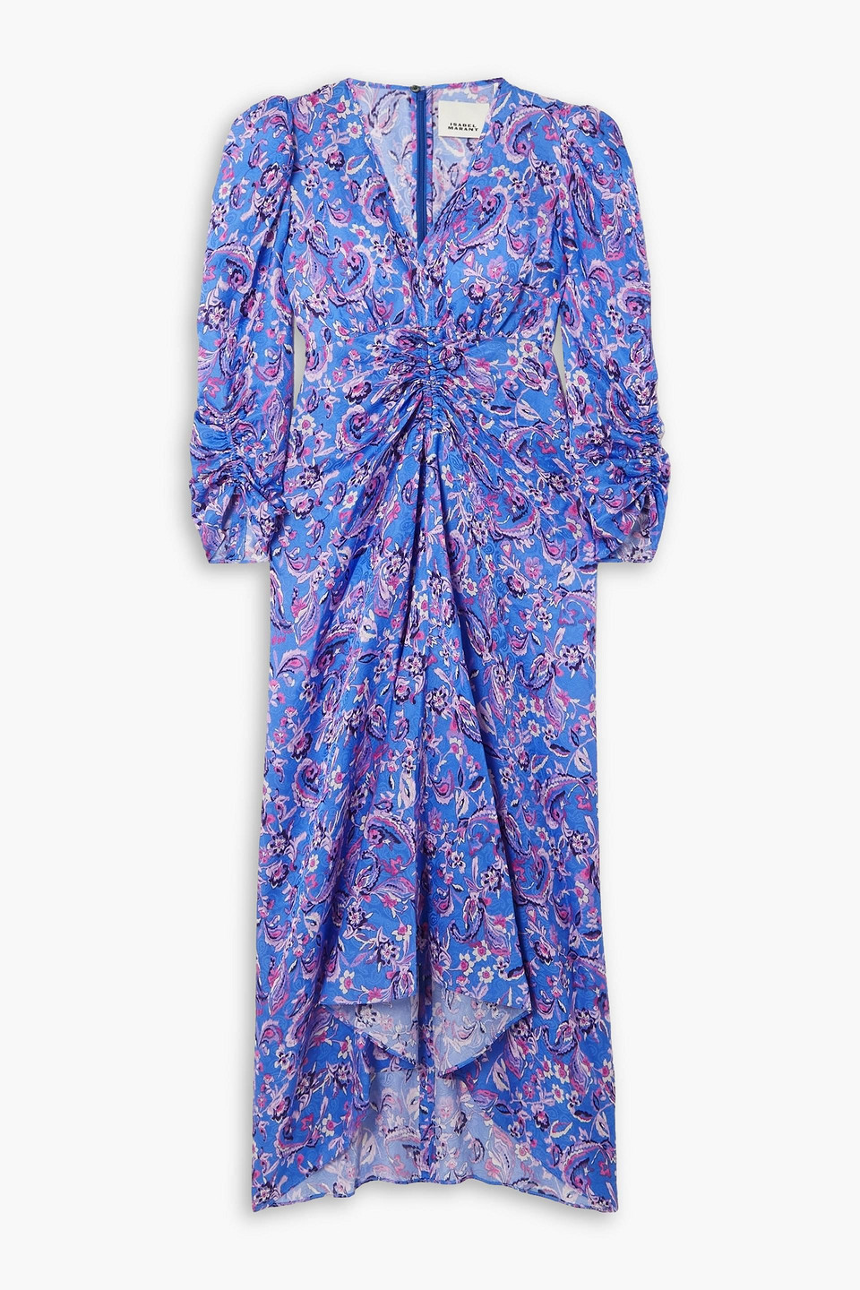 Isabel Marant Lurner Silk-blend Midi Dress In Blau