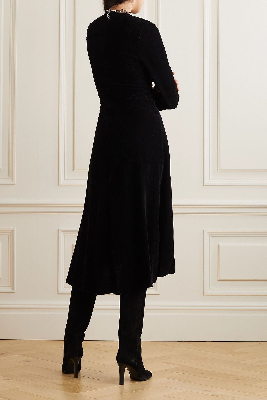 ISABEL MARANT Havena twist-front velvet midi dress