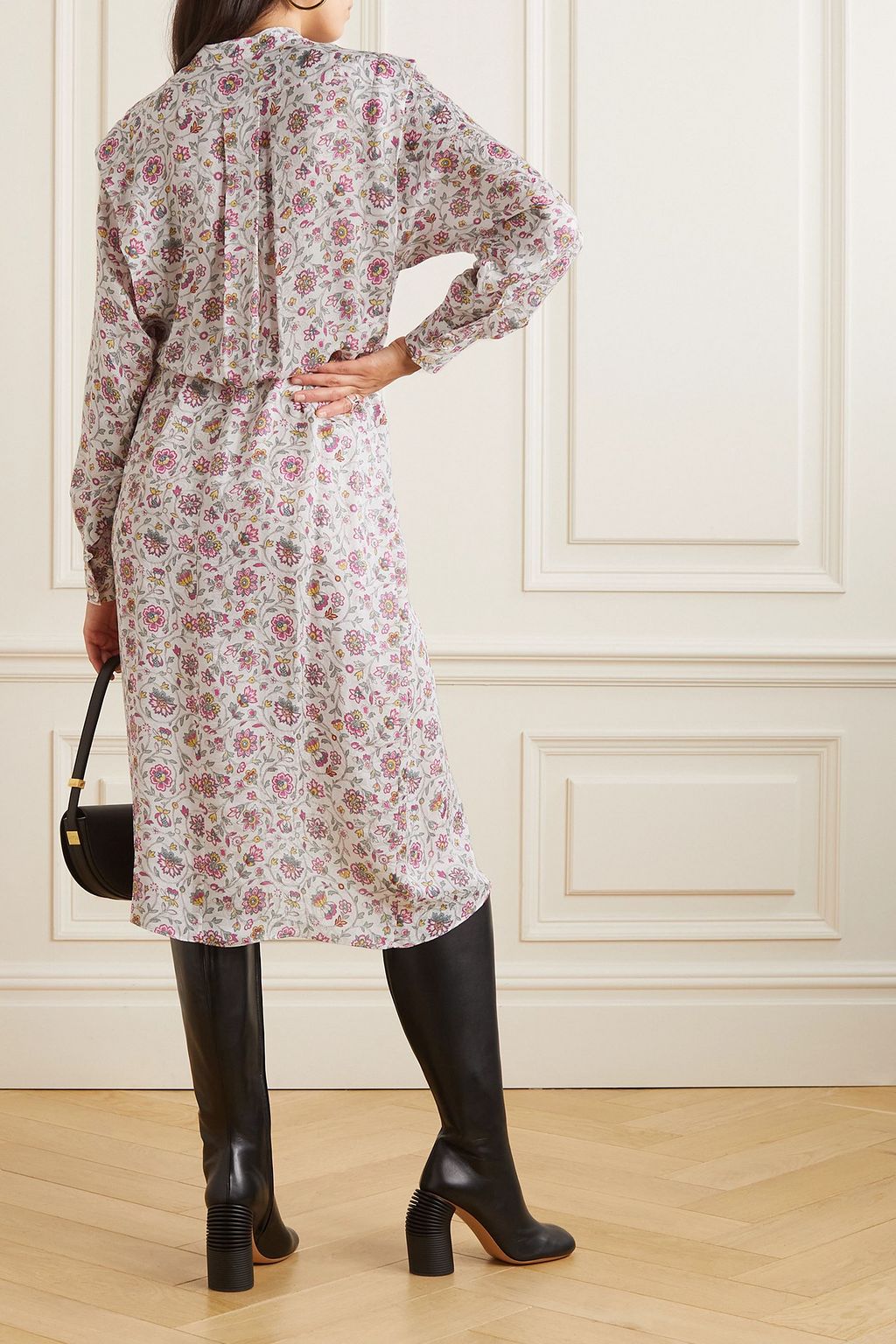 ISABEL MARANT Lokeya asymmetric floral-print jacquard dress