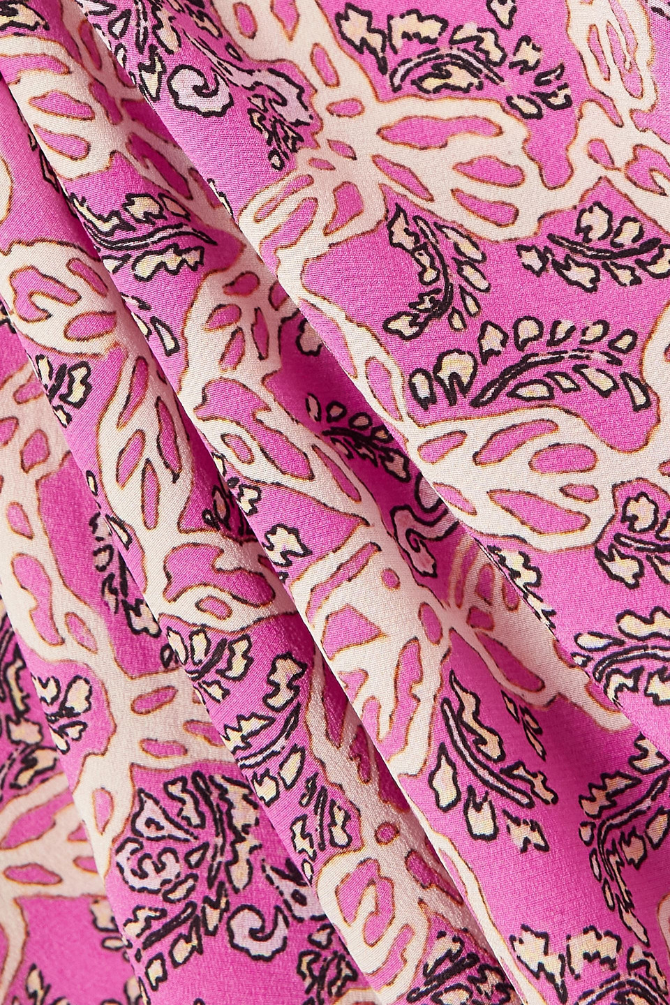 Isabel Marant Aliniza Ruched Printed Silk-blend Crepe Mini Dress In Pink